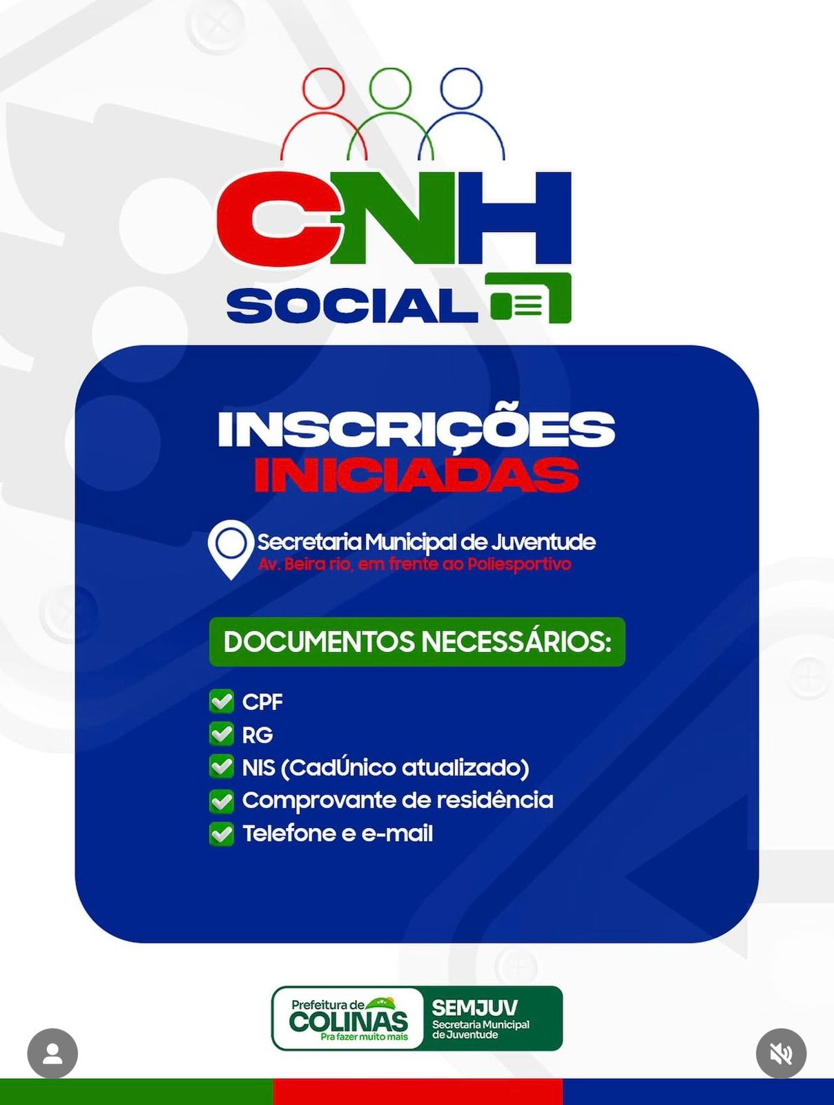 CNH Social | SEMJUV vai auxiliar jovens nas inscrições para a CNH Social